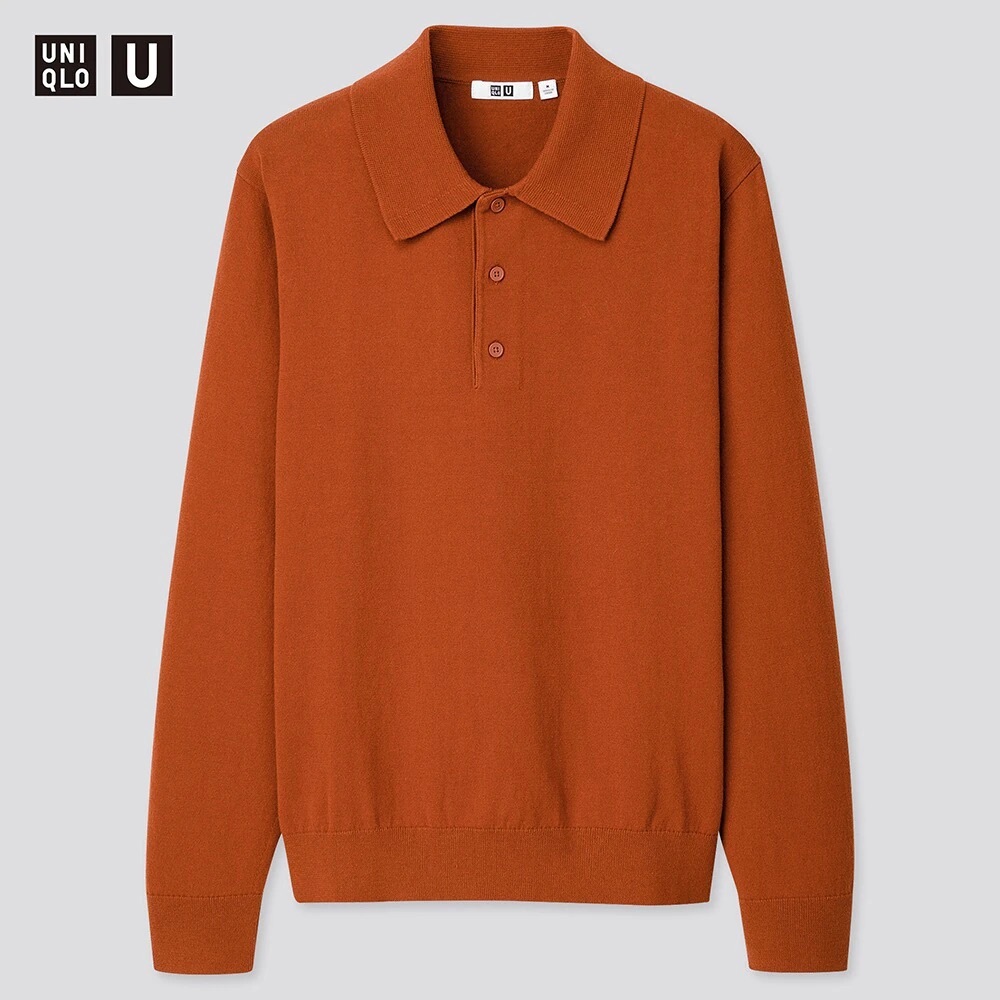 Uniqlo Men U knit long sleeve polo shirt